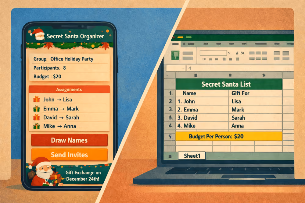 Secret Santa App vs Spreadsheet: Which Is Better?
